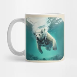 Polar bear diving Mug